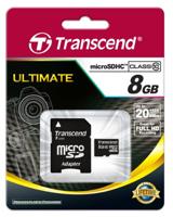 Transcend Premium microSDHC-kaart Industrial 8 GB Class 10 Incl. SD-adapter - thumbnail