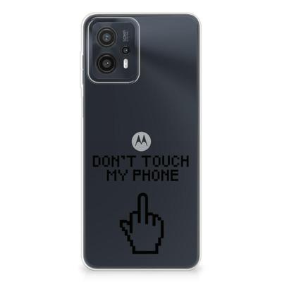 Motorola Moto G23 | G13 Silicone-hoesje Finger Don't Touch My Phone Motorola Moto G23 | G13 Silicone-hoesje Finger Don't Touch My Phone