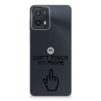 Motorola Moto G23 | G13 Silicone-hoesje Finger Don't Touch My Phone - thumbnail