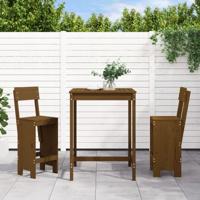 3-delige Tuinbarset massief grenenhout honingbruin - thumbnail