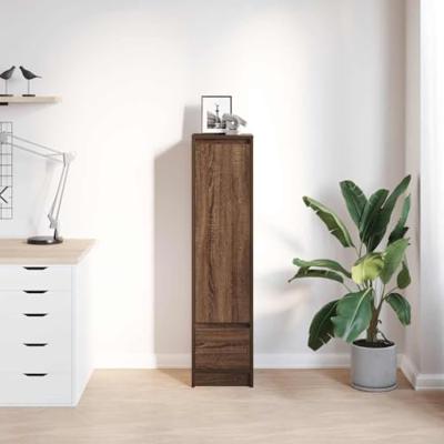 Hoge kast 29,5x34x119,5 cm spaanplaat bruin eikenkleurig