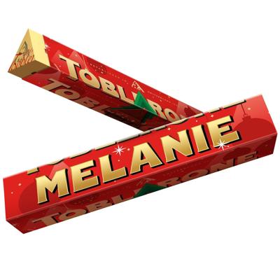 Toblerone kerstreep met naam en foto - Large