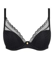 - Beugel Plunge BH - Norah Chic - Kanten beugel bh met goede ondersteuning - Stevige zwarte bh met uitneembare pads - Decollete bh - thumbnail