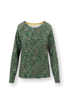 Pip Studio Pip Studio Tina Long Sleeve Top Daisy Dreams Green XXL