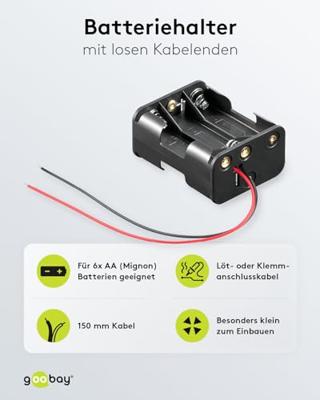 Goobay Batterijhouder 6X AA, kabel, 81216