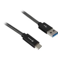 Sharkoon usb 3.2 kabel, usb-a > usb-c (zwart/grijs, 0,5 meter) - thumbnail
