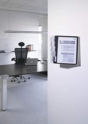 Durable Wandhouder | 10 zichtpanelen | zwart/grijs polyamide | met profielframef. | 1 stuk - 563122 563122