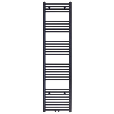 Designradiator Nile Gobi 180x40 cm Geborsteld Mat Zwart Midden-Onderaansluiting Aquasplash
