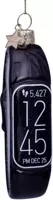 Vondels glazen kerstbal sporthorloge 10.5cm zwart - thumbnail