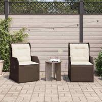 Tuinbank met kussen 2 pcs Bruin Poly riet - thumbnail