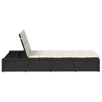Ligbed met zwevend kussen poly rattan zwart - thumbnail