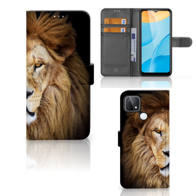 OPPO A15 | Telefoonhoesje | Met pasjeshouder | Leeuw