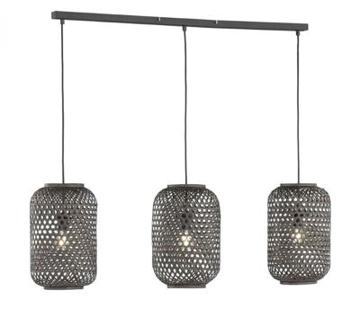 Fischer & Honsel Rotan hanglampCalla zwart - 860008