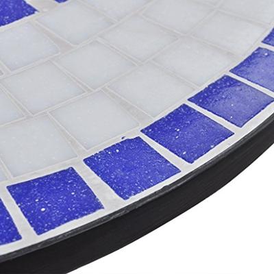 Bistrotafel 60 cm mozaek blauw en wit