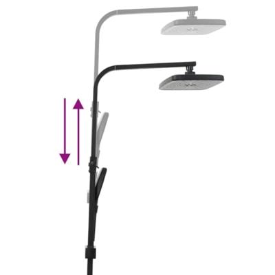 VidaXL Douchekoppenset dubbel met mengkraan en slang messing zwart