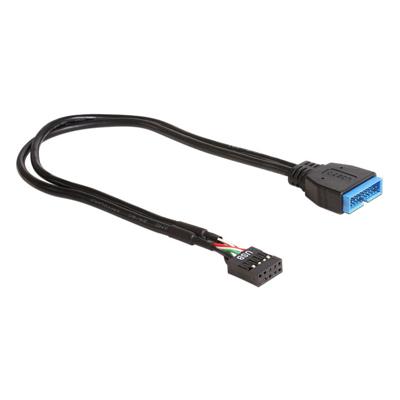 Delock 83281 Kabel USB 2.0 pin header female > USB 3.0 pin header male 30cm