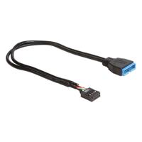 Delock 83281 Kabel USB 2.0 pin header female > USB 3.0 pin header male 30cm - thumbnail