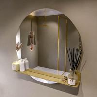 MONDIAZ SPOT spiegel rond 90cm met Spiegelplanchet kleur Oro. - thumbnail