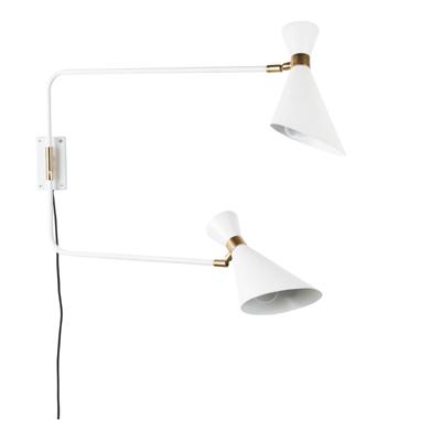 Zuiver Wandlamp 'Double' 2-lamps, kleur Wit