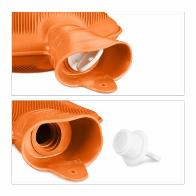 Relaxdays warmwater kruik oranje 2 l | 6 stuks