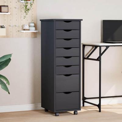 Ladekast MOSS verrijdbaar massief grenenhout grijs Ladekast MOSS verrijdbaar massief grenenhout grijs