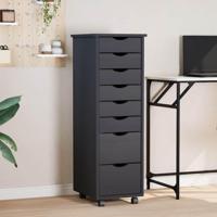 Ladekast MOSS verrijdbaar massief grenenhout grijs - thumbnail