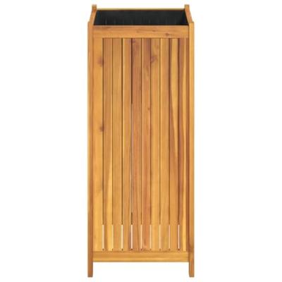 Plantenbak met voering 42x42x100 cm massief acaciahout Plantenbak met voering 42x42x100 cm massief acaciahout