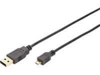 ednet USB 2.0-verbindingskabel - 1m - USB A naar USB Micro B - Mannelijk/Mannelijk - Zwart - thumbnail