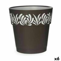 Zelfwaterende bloempot Stefanplast Gaia Antraciet Plastic 25 x 25 x 25 cm (6 Stuks) - thumbnail