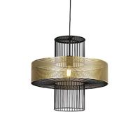 QAZQA Design hanglamp goud met zwart 50 cm - Tess - thumbnail