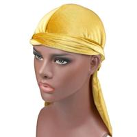 Fluweel tulband cap lange staart piraat Hat chemotherapie Cap (goud) - thumbnail