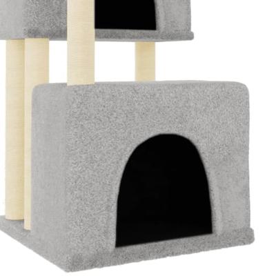 VidaXL Kattenmeubel met sisal krabpalen 122 cm lichtgrijs - thumbnail