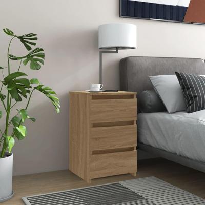 Nachtkastje 40x35x62,5 cm bewerkt hout sonoma eikenkleurig