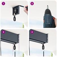 Rolgordijn Geel en Blauw 200 x 250 cm Stof en Aluminium - thumbnail