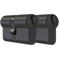 DOM Zwarte profielcilinder Plura 30/30mm - SKG 2 sterren - 2 gelijksluitende cilinders - thumbnail