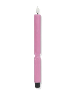 HEMA Led huishoudkaars ⌀2.3x29cm ribbel roze (roze)