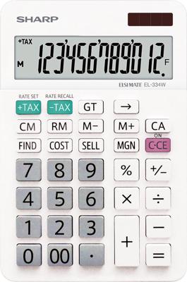 Sharp bureaurekenmachine EL-334W, wit