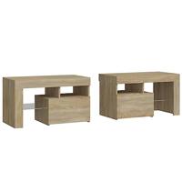 Nachtkastjes 2 st LED-verlichting 70x36,5x40 cm sonoma eiken - thumbnail