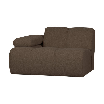Woood Mojo 1-zits bank arm links bouclé Bruin Melange
