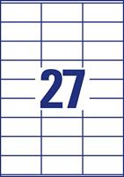 Avery Zweckform 3479, Universele etiketten, Ultragrip, wit, 100 vel, 27 per vel, 70 x 32 mm - thumbnail