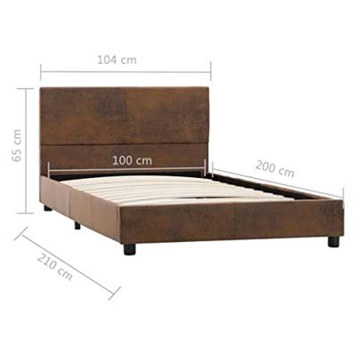 VidaXL Bedframe kunstsuède bruin 100x200 cm