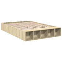 Bedframe bewerkt hout sonoma eikenkleurig 140x200 cm - thumbnail