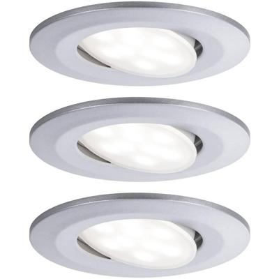 Paulmann Calla LED-inbouwlamp voor badkamer Set van 3 stuks 18 W IP65 Chroom (mat)