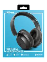 Trust Mobile Eaze Over-Ear Draadloze Bluetooth Koptelefoon, Wireless Headphones, 30 uur Speeltijd, 40mm Drivers, Opvouwbaar, Ingebouwde Microfoon voor Smartphone, PC, Tablet - Zwart - thumbnail