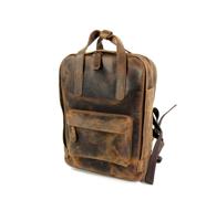 Trendy hunter leren backpack rugzak bruin - thumbnail