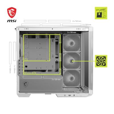MSI MAG PANO M100R PZ Micro-tower PC-behuizing Wit