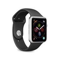 Puro Icon Apple Watch Series 8/SE (2022)/7/SE/6/5/4/3/2/1 Siliconen Band - 41mm/40mm/38mm - Zwart - thumbnail