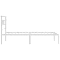Bedframe met hoofdbord metaal wit 90x190 cm - thumbnail