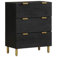 Dressoir 60x33x75 cm bewerkt hout zwart - thumbnail