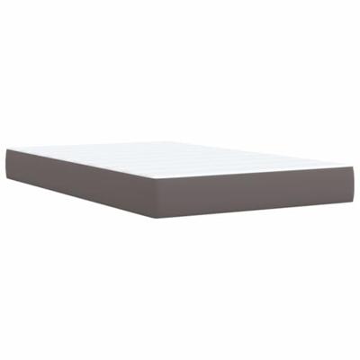 Boxspring met matras kunstleer grijs 120x190 cm